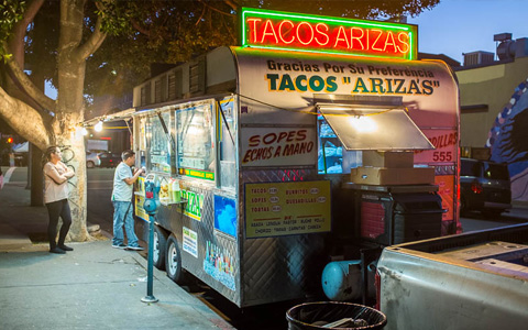 Taco truck in Los Angeles.